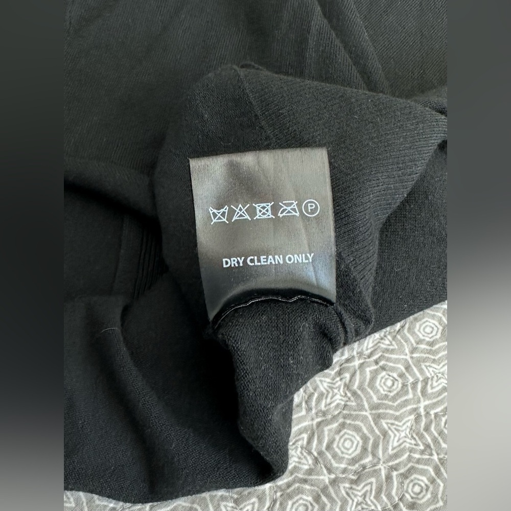 LOVE TOKEN Black Turtleneck Sweater Asymmetrical Tunic Lagenlook Cut-out Size M - Picture 12 of 12